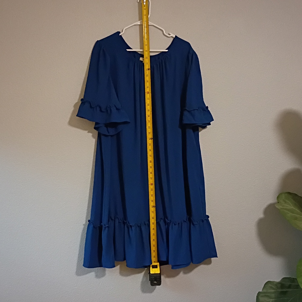 Max Studio Blue Ruffle Dress - Picture 4 of 6